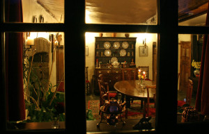 Dining room through window