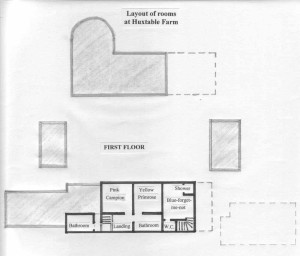 First floor room layout at Huxtable Farm B&B