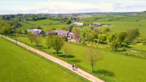 Aerial view of farm