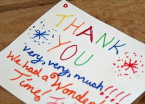 Thankyou note - guests comments