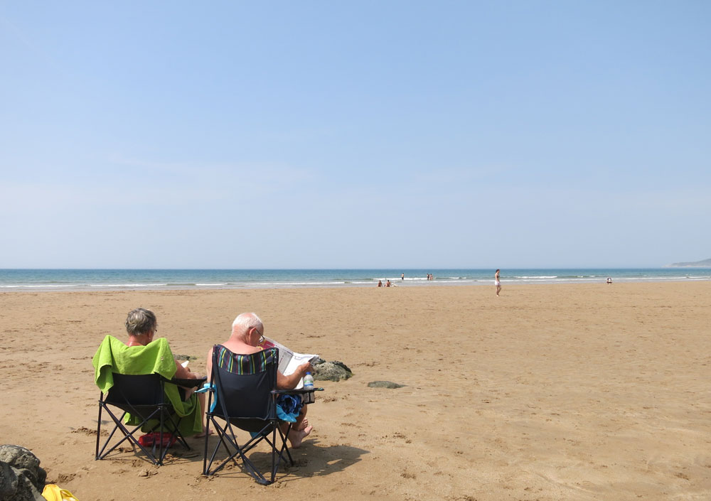 Relaxing on the beach at Putsborough