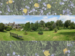 Farmhouse & garden at Huxtable Farm B&B , Devon near Barnstaple