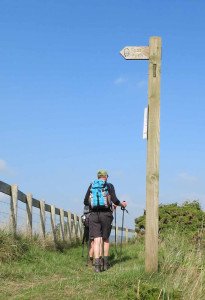 Walking the South West Coast Path near Crow Point Devon