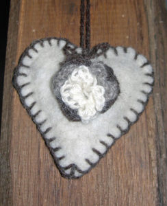 Huxtable Farm Jacob wool felted lavender bag