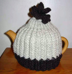 Hand knitted Jacob wool teacosy