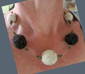 Huxtable Farm Jacob wool felted necklace