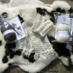 Huxtable Farm Jacob wool cable wrist warmers & scarf Knitting Kit