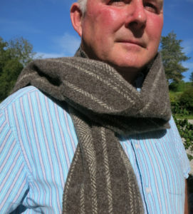 100% Huxtable farm Jacob wool scarf - dark