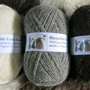 100gms Jacob wool, 75/25 Jacob/Mohair, natural grey colour