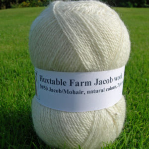100gms Jacob wool, 50/50 Jacob/Mohair,