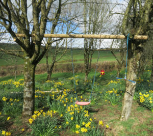 Children's play area at Huxtable Farm B&B Barnstaple