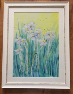 Daisies - Watercolour Mounted Print by Jackie Payne £30 (9"x13")