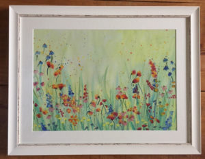 Wild Flower Meadow Water Colour Print