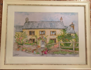Water colour painting of Devon house
