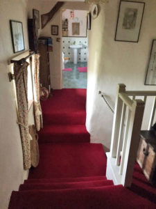 Landing & stairs to Pink room bathroom