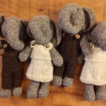 Hand knitted elephant with removable clothing £19 each
