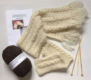 Cable scarf & warmers Knitting Kit £13.95 each