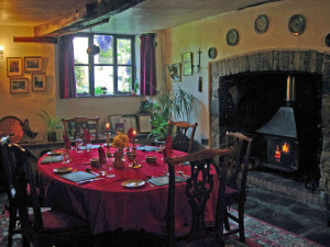 Medieval dining room in Devon longhouse