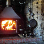 Breakfast next to a crackling log fire in the morning