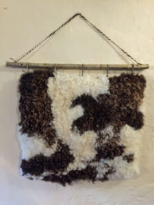 Felted Jacob sheepskin wall hanging A