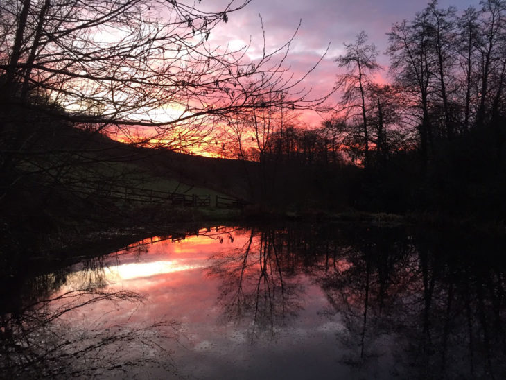 Winter Sunrise at Huxtable Farm B&B