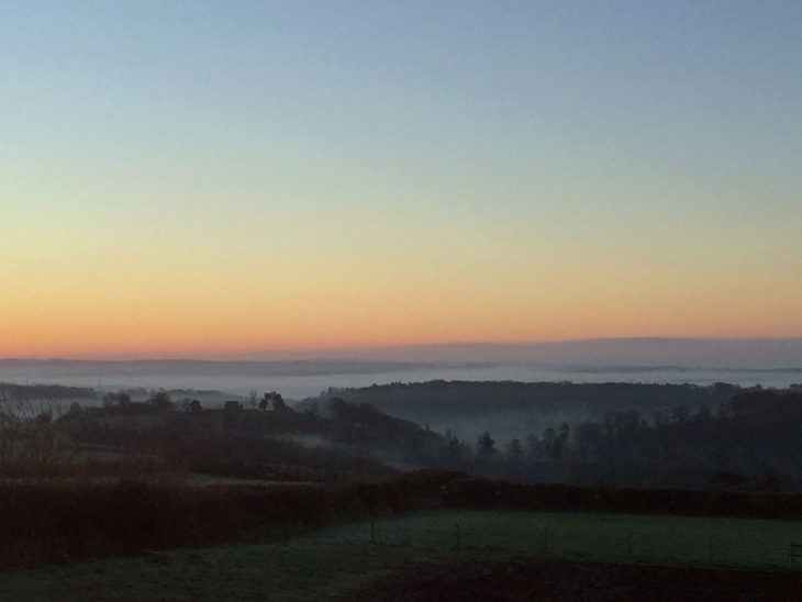 Morning sunrise looking towards Castle Hill Gardens